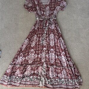 Bohme Floral Bohemian Maxi Dress - size small